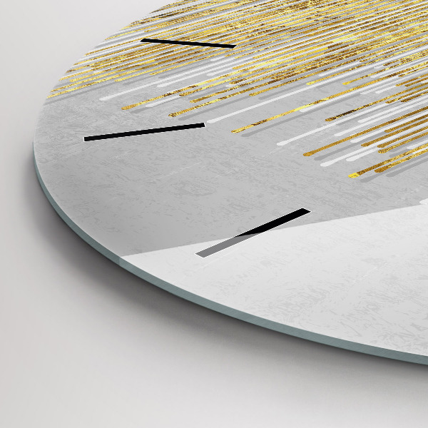 Wanduhr rund Dekoratives Muster und Gold