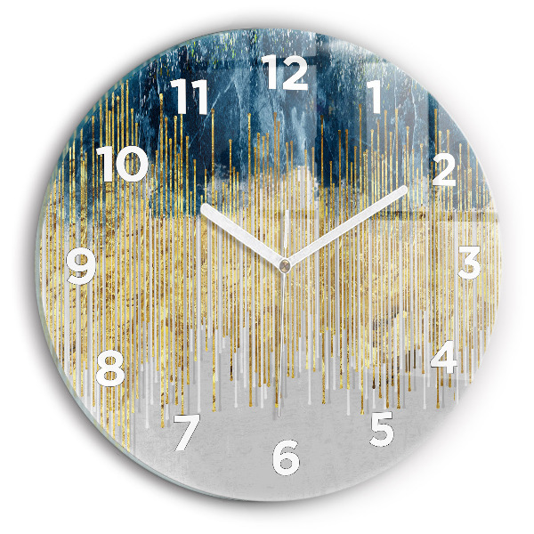 Wanduhr rund Dekoratives Muster und Gold