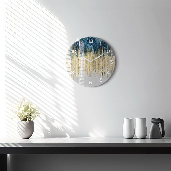 Wanduhr rund Dekoratives Muster und Gold