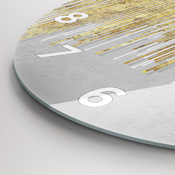 Wanduhr rund Dekoratives Muster und Gold