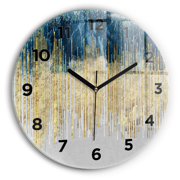 Wanduhr rund Dekoratives Muster und Gold