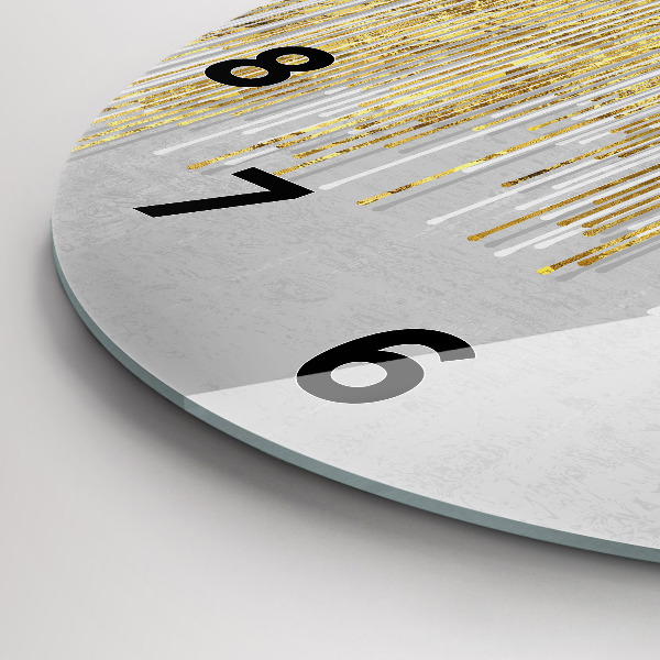 Wanduhr rund Dekoratives Muster und Gold