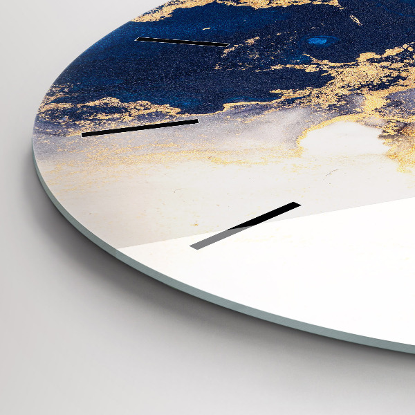 Wanduhr glas rund Marmoriertes Muster