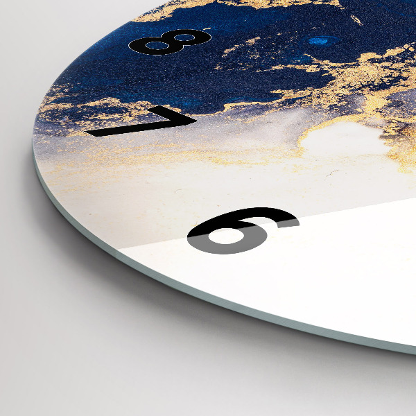 Wanduhr glas rund Marmoriertes Muster