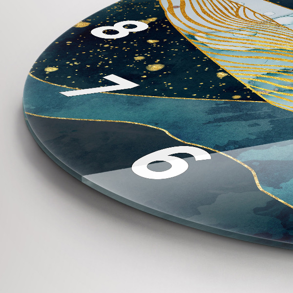 Wanduhr glas rund Abstrakter Wal