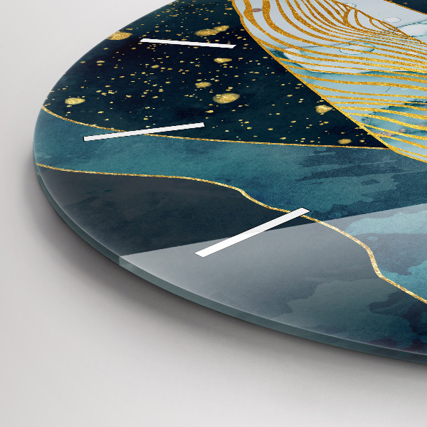 Wanduhr glas rund Abstrakter Wal