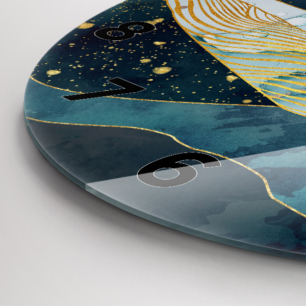 Wanduhr glas rund Abstrakter Wal