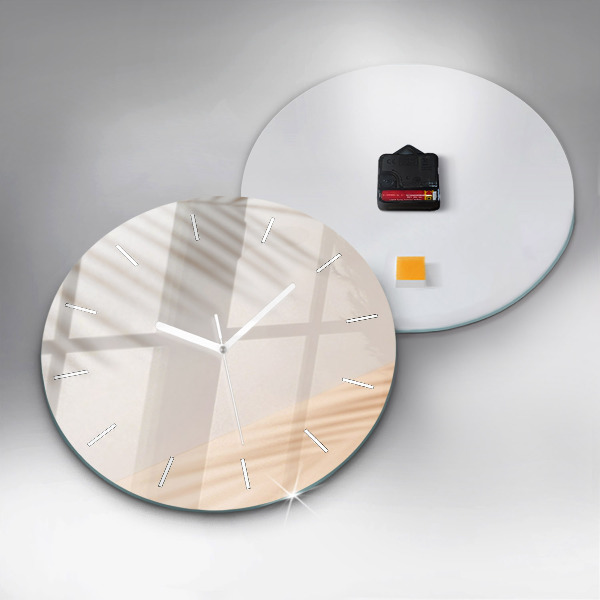 Wanduhr rund mit motiv Creme-Abstraktion