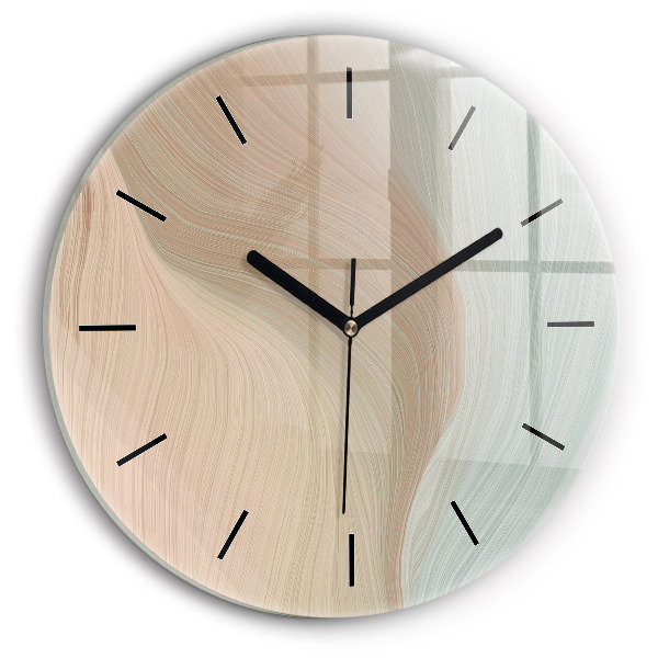 Wanduhr glas rund Wellenförmige Abstraktion