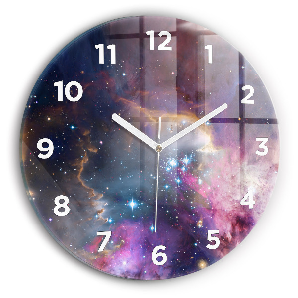 Wanduhr rund mit motiv Galaxie und Sterne