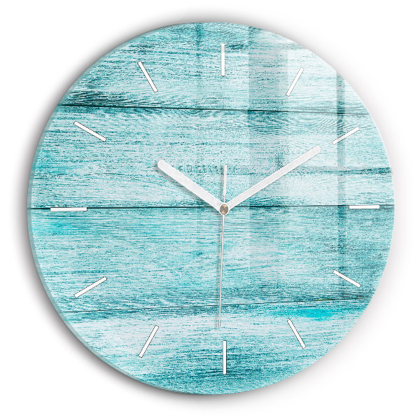 Wanduhr rund Blaues altes Holz