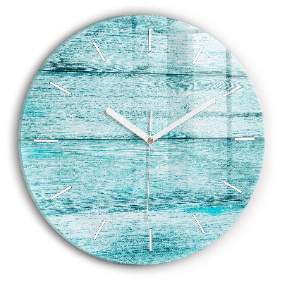 Wanduhr rund Blaues altes Holz