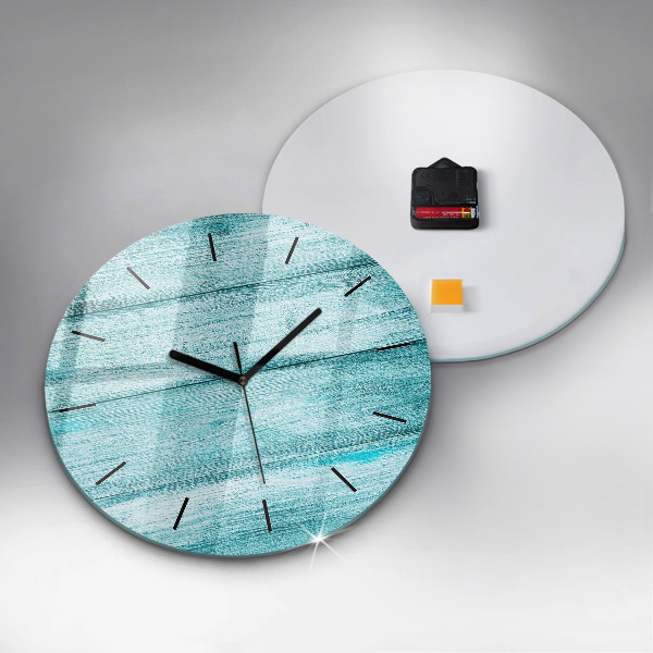 Wanduhr rund Blaues altes Holz