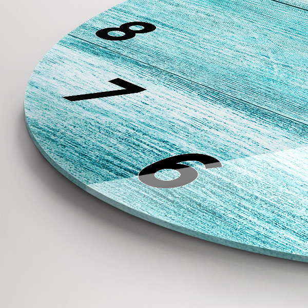 Wanduhr rund Blaues altes Holz