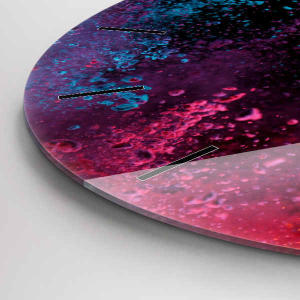 Wanduhr glas rund Explosion der Farben