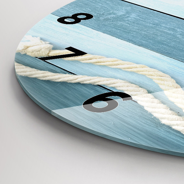 Wanduhr glas rund Streifen und Muscheln