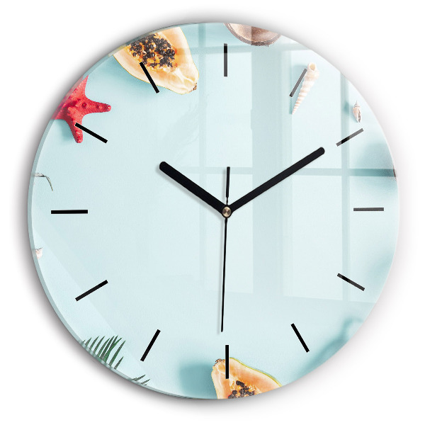 Wanduhr glas rund Sommer Komposition