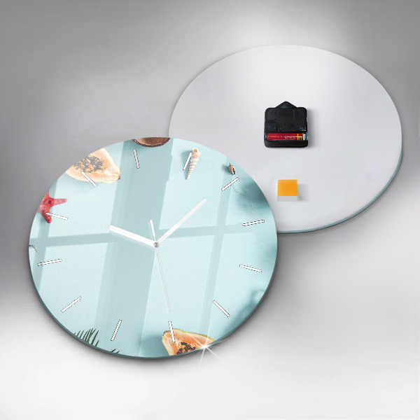 Wanduhr glas rund Sommer Komposition