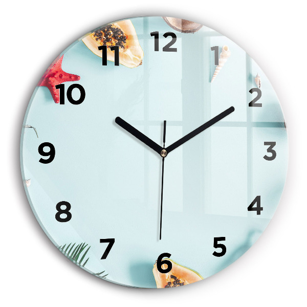 Wanduhr glas rund Sommer Komposition