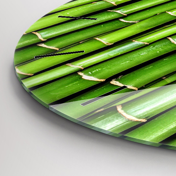 Wanduhr glas rund Asiatischer Bambus