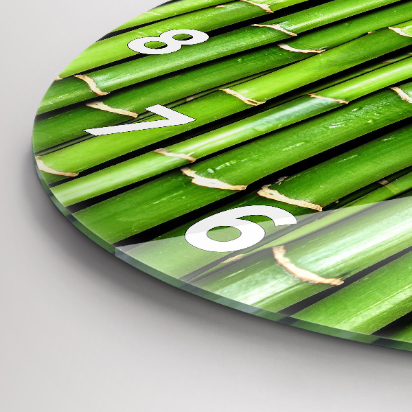 Wanduhr glas rund Asiatischer Bambus