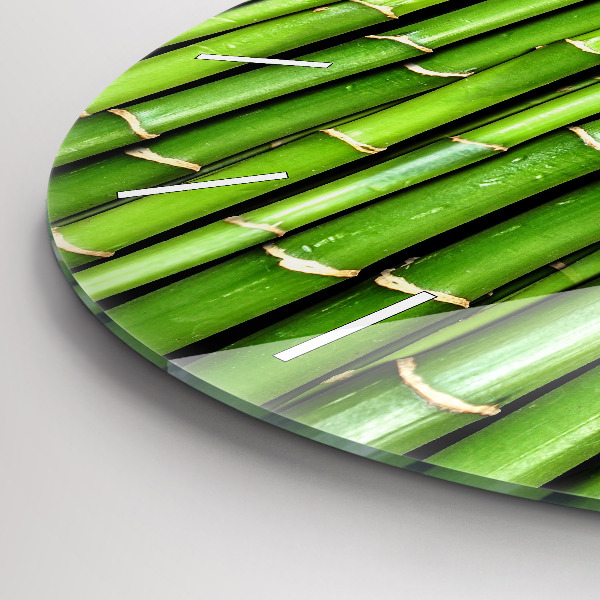 Wanduhr glas rund Asiatischer Bambus