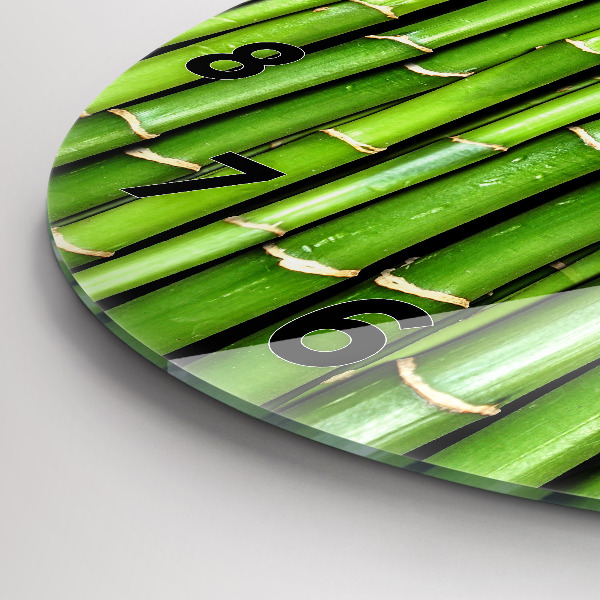 Wanduhr glas rund Asiatischer Bambus