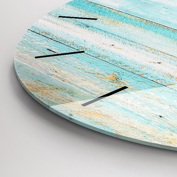 Wanduhr rund mit motiv Blaue Bretter