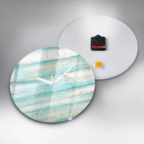 Wanduhr rund mit motiv Blaue Bretter