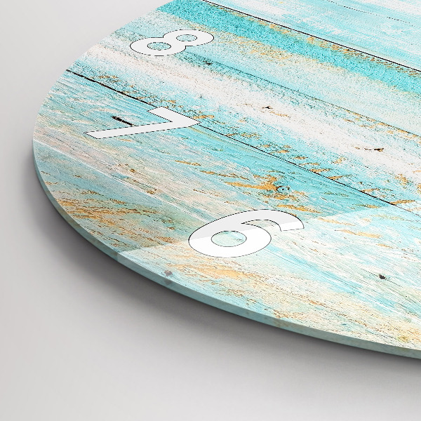 Wanduhr rund mit motiv Blaue Bretter