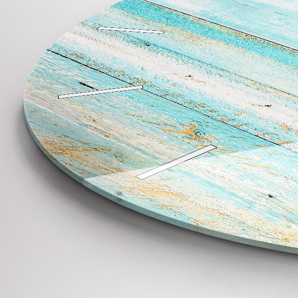 Wanduhr rund mit motiv Blaue Bretter