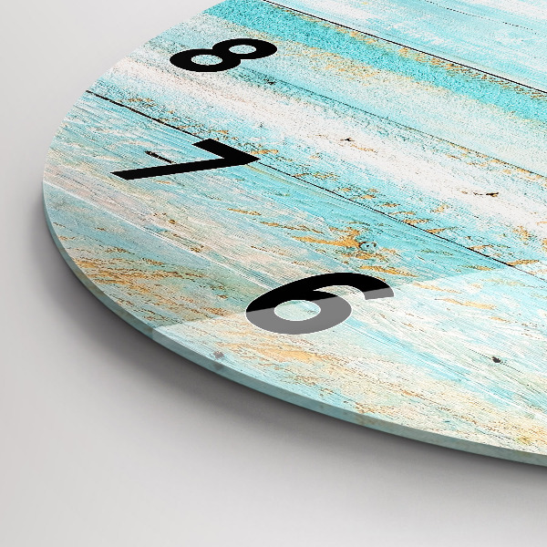 Wanduhr rund mit motiv Blaue Bretter