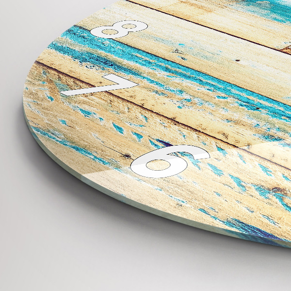 Wanduhr rund Zerkratztes Holz