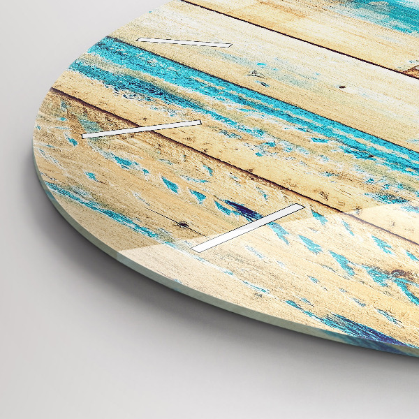 Wanduhr rund Zerkratztes Holz