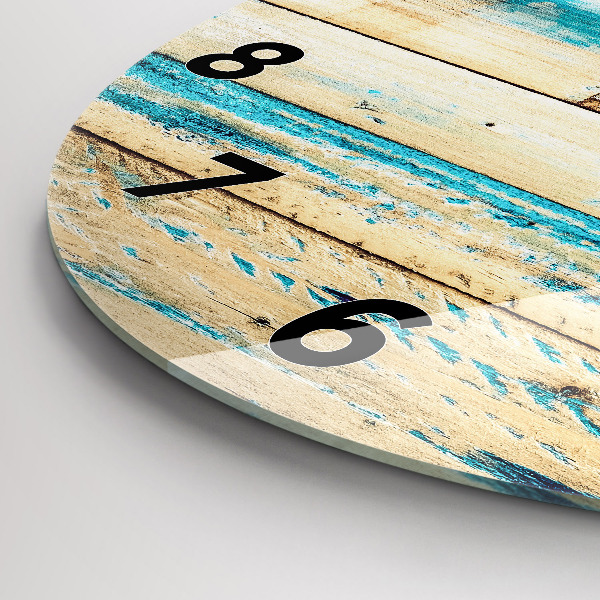 Wanduhr rund Zerkratztes Holz