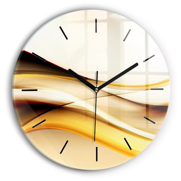 Wanduhr glas rund Abstrakte Welle