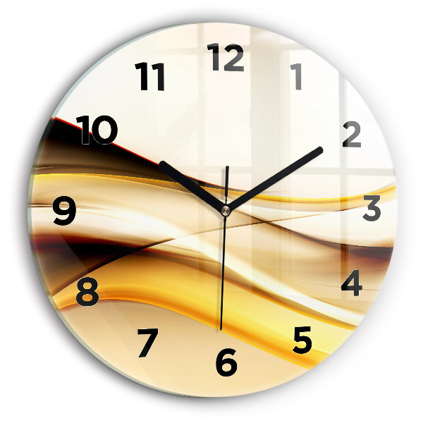 Wanduhr glas rund Abstrakte Welle