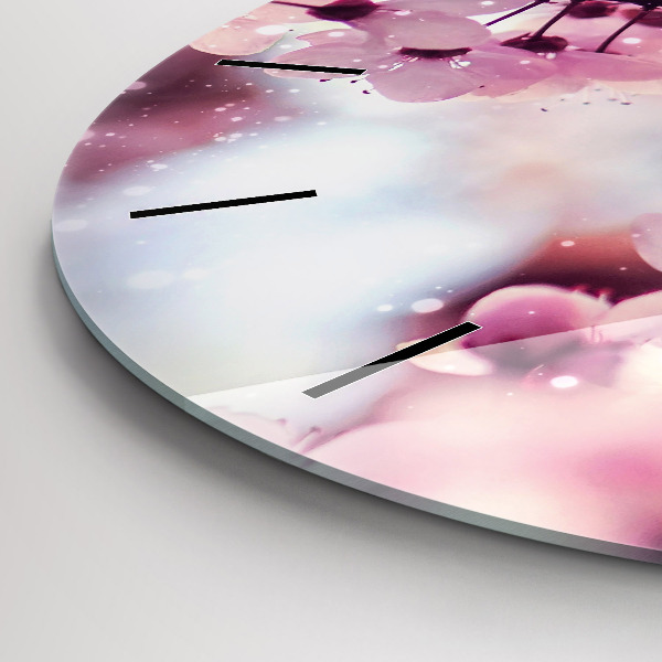 Wanduhr rund mit motiv Frühlingsblumen