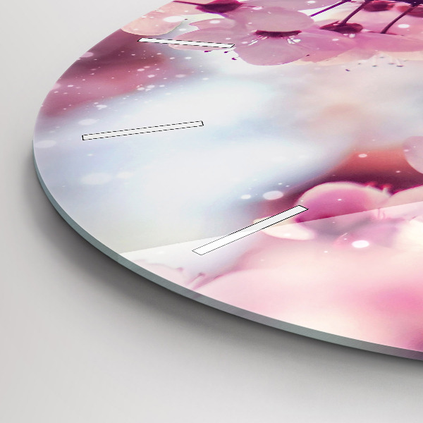 Wanduhr rund mit motiv Frühlingsblumen