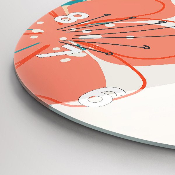 Wanduhr glas rund Hawaiianische Pflanzen