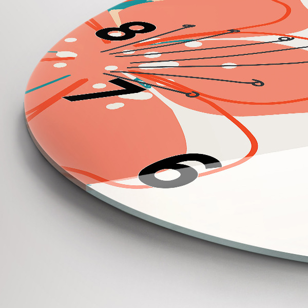 Wanduhr glas rund Hawaiianische Pflanzen