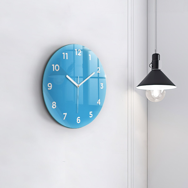 Wanduhr rund mit motiv Die Farbe Blau