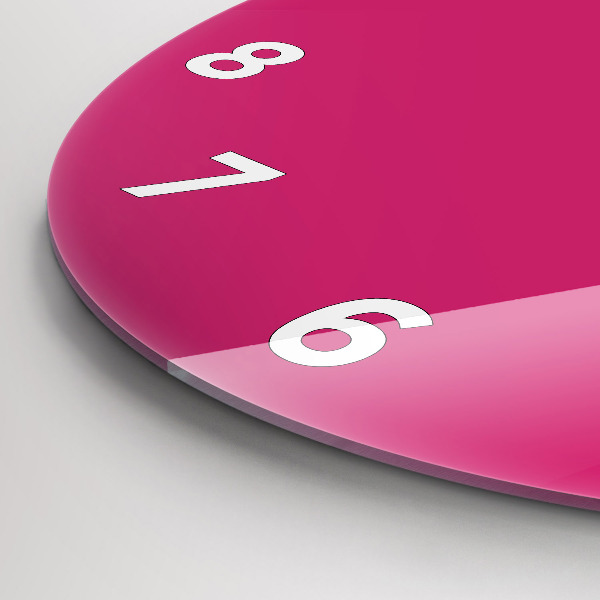 Wanduhr glas rund Farbe kräftiges Rosa