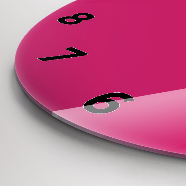 Wanduhr glas rund Farbe kräftiges Rosa