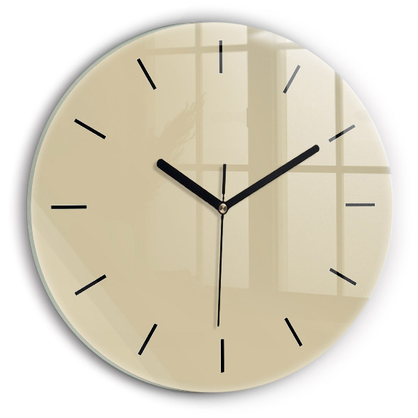 Wanduhr glas rund Farbe beige