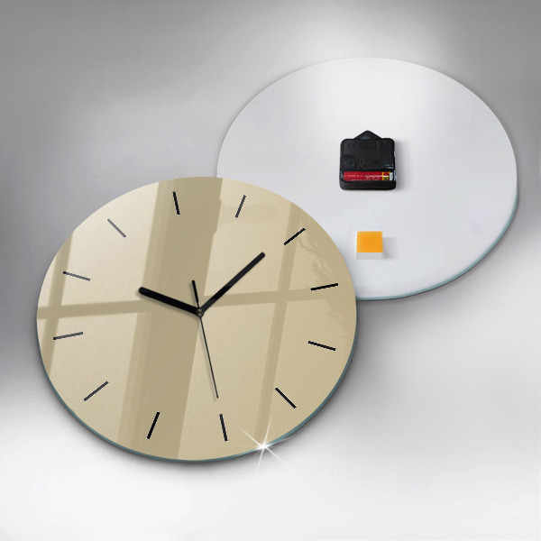 Wanduhr glas rund Farbe beige