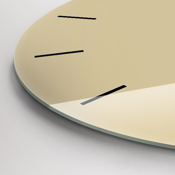 Wanduhr glas rund Farbe beige