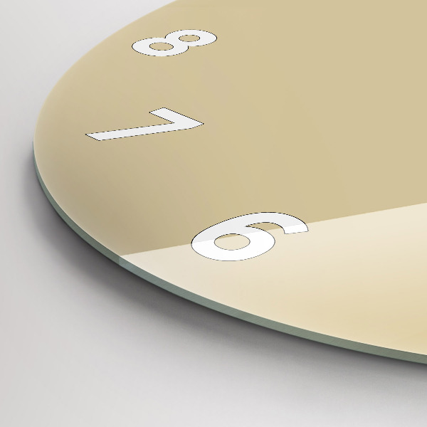 Wanduhr glas rund Farbe beige
