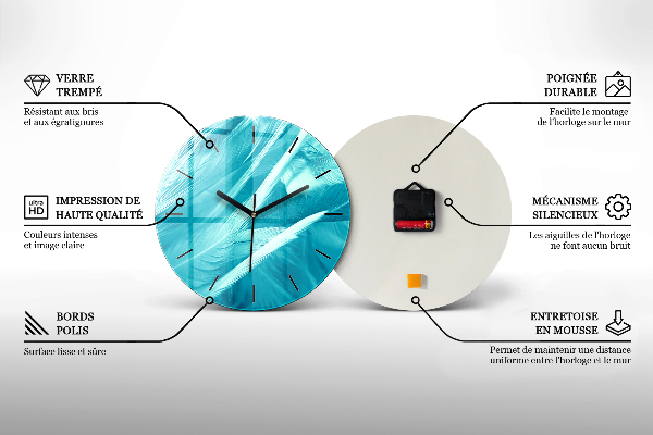 Wanduhr rund mit motiv Farbe dunkelweiß