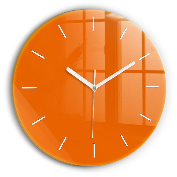 Wanduhr glas rund Farbe orange